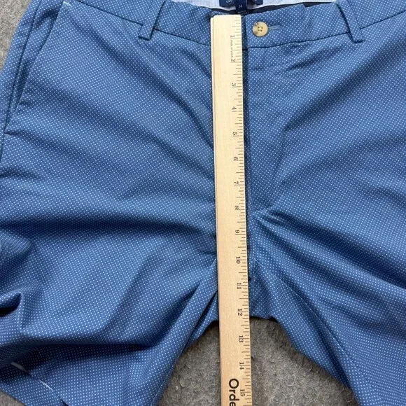 Peter Millar Golf Shorts Men 34 Blue Polka Dot Performance 9" Stretch - Picture 15 of 16